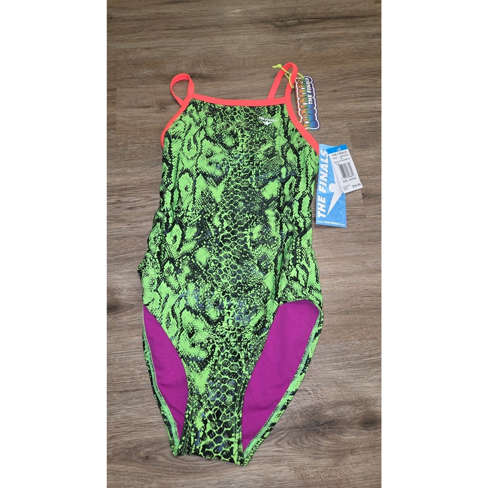 NWT The Finals 30/2XS One Piece Swimsuit Wingback Printed